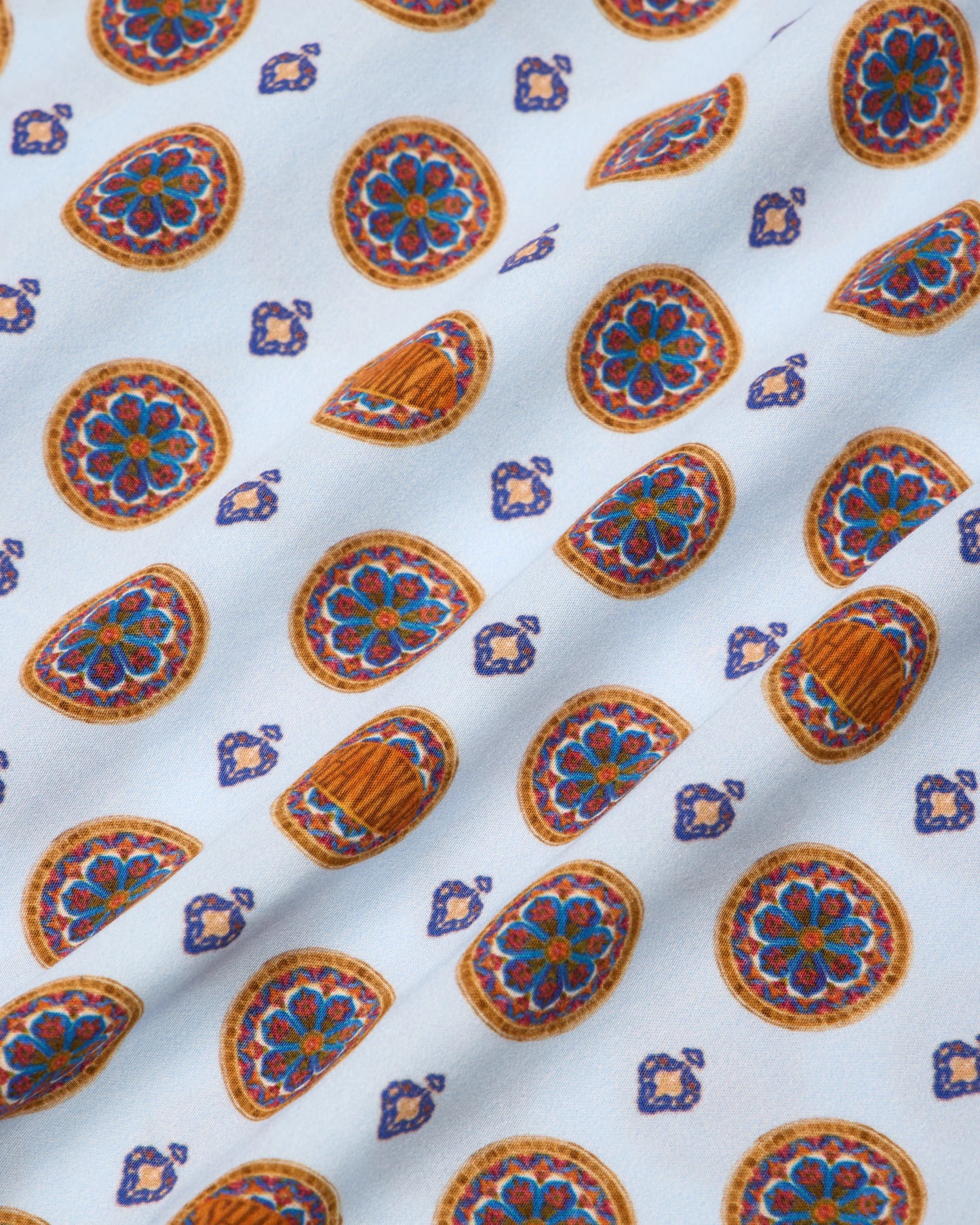 The Mughal Painted Shirt – Half-Sleeve – Blue