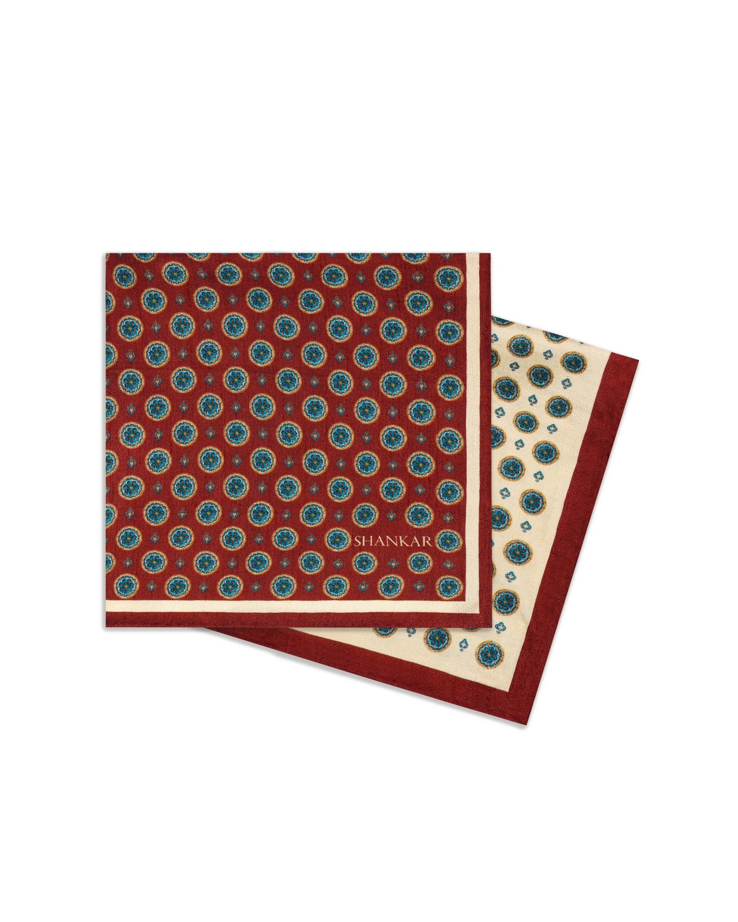 The Mughal Painted Pocket Square