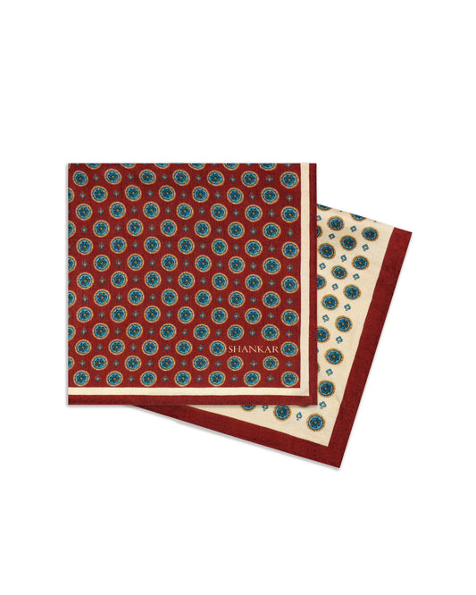 The Mughal Painted Pocket Square
