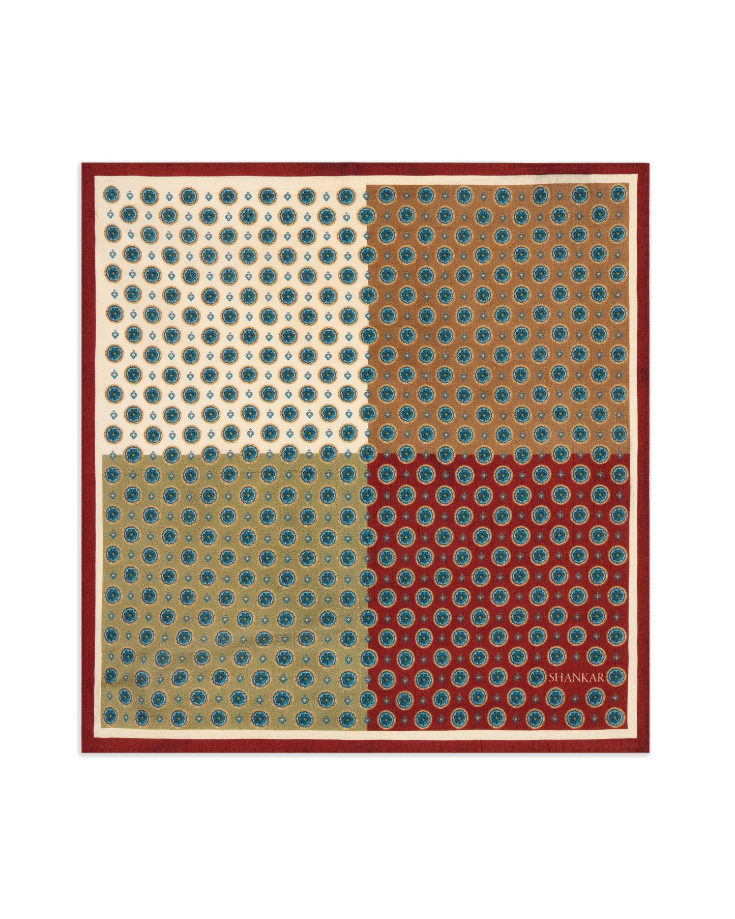 The Mughal Painted Pocket Square