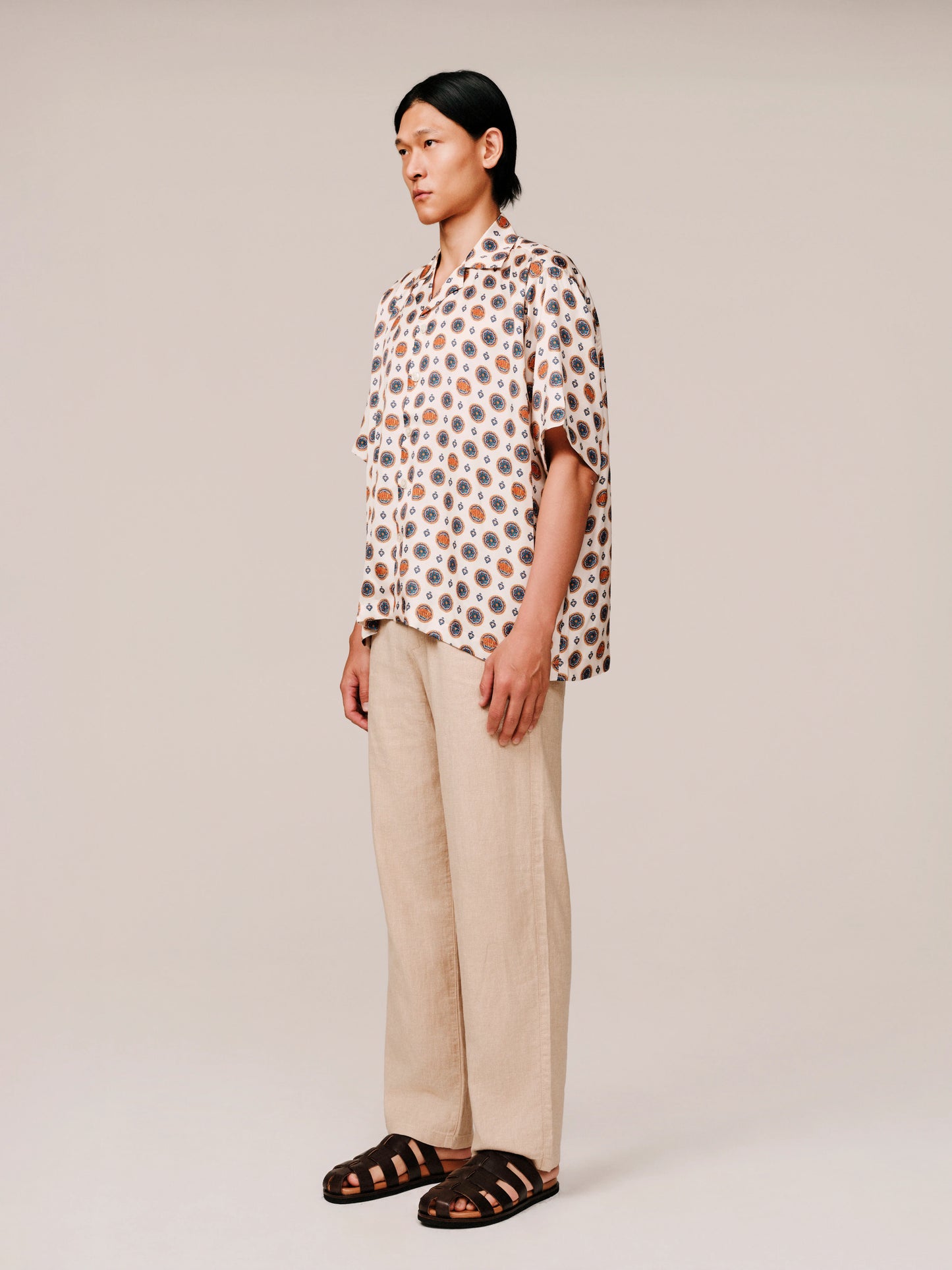 The Mughal Painted Shirt – Half-Sleeve - White