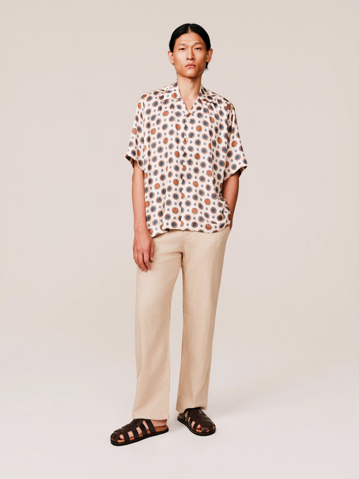 The Mughal Painted Shirt – Half-Sleeve - White