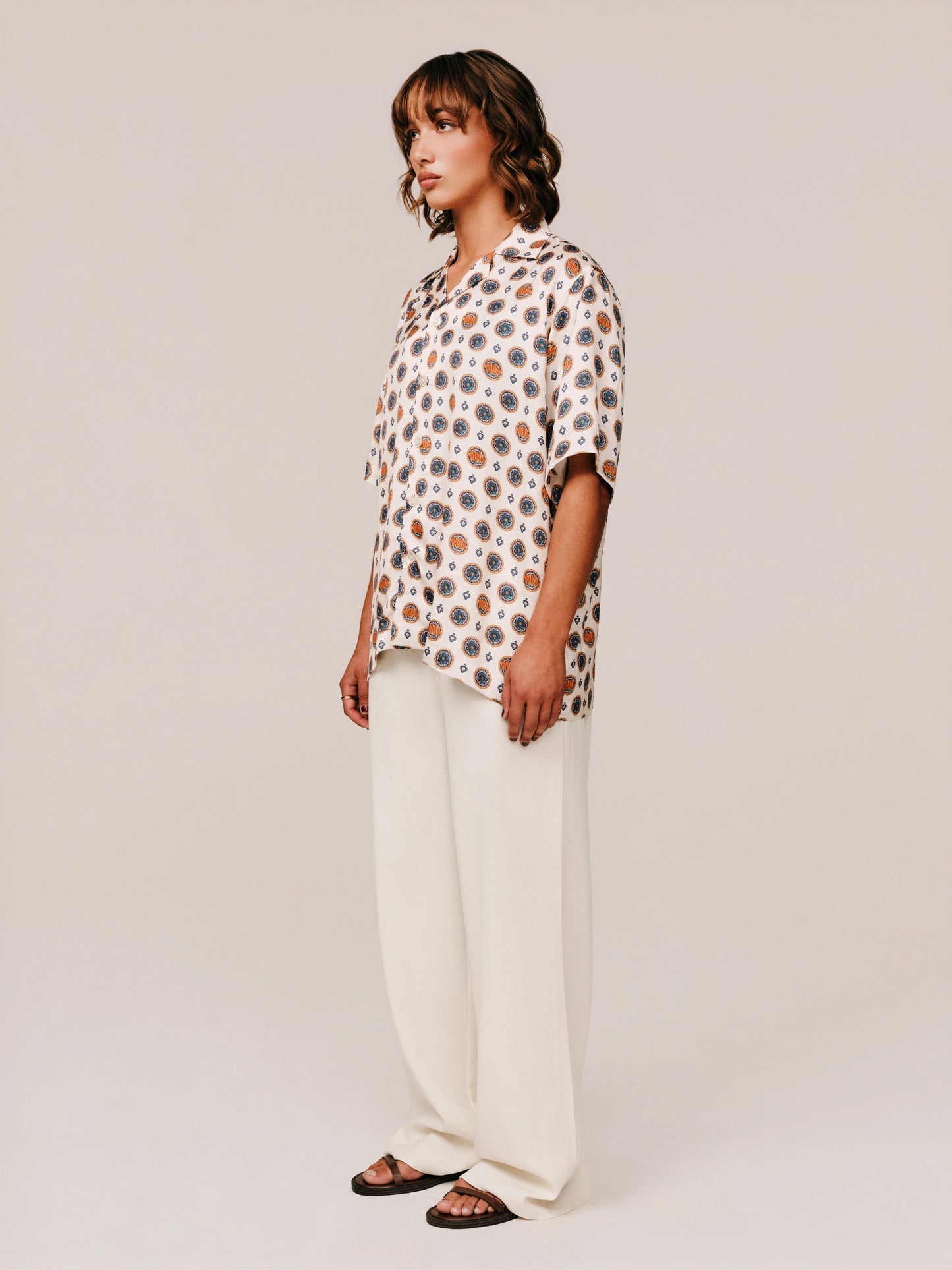 The Mughal Painted Shirt – Half-Sleeve - White