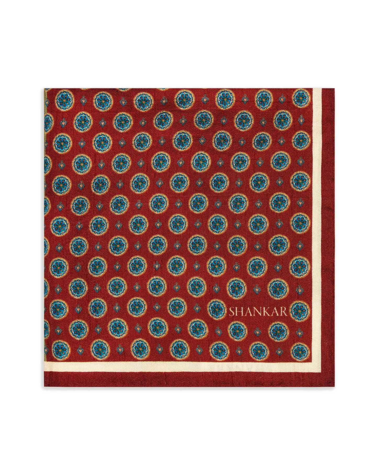 The Mughal Painted Pocket Square