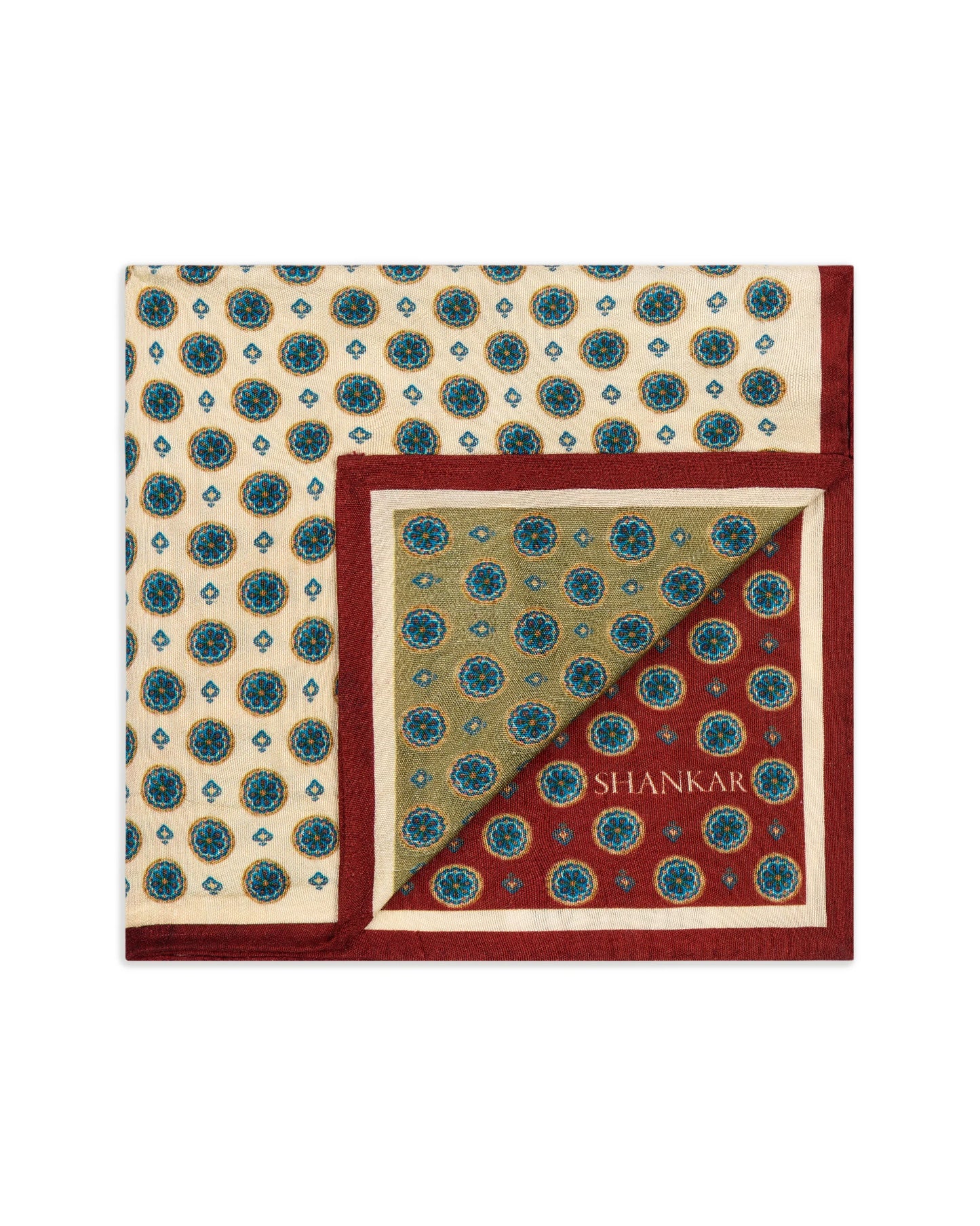 The Mughal Painted Pocket Square